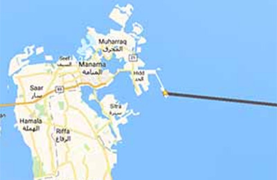ferry bahrain port salman bin khalifa ruwais reported route shows line